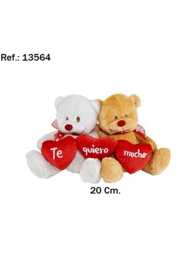 PELUCHE PAREJA OSOS 3 CORAZONES TE QUIERO MUCHO